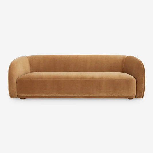 3-Seater Velvet Sofa – Camel Colour, Contemporary Style