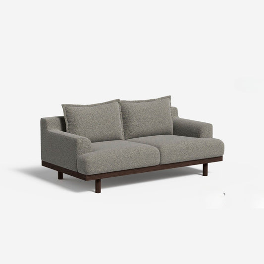 Lumi 2-Seater Boucle Fabric Sofa – Minimalist Grey Design