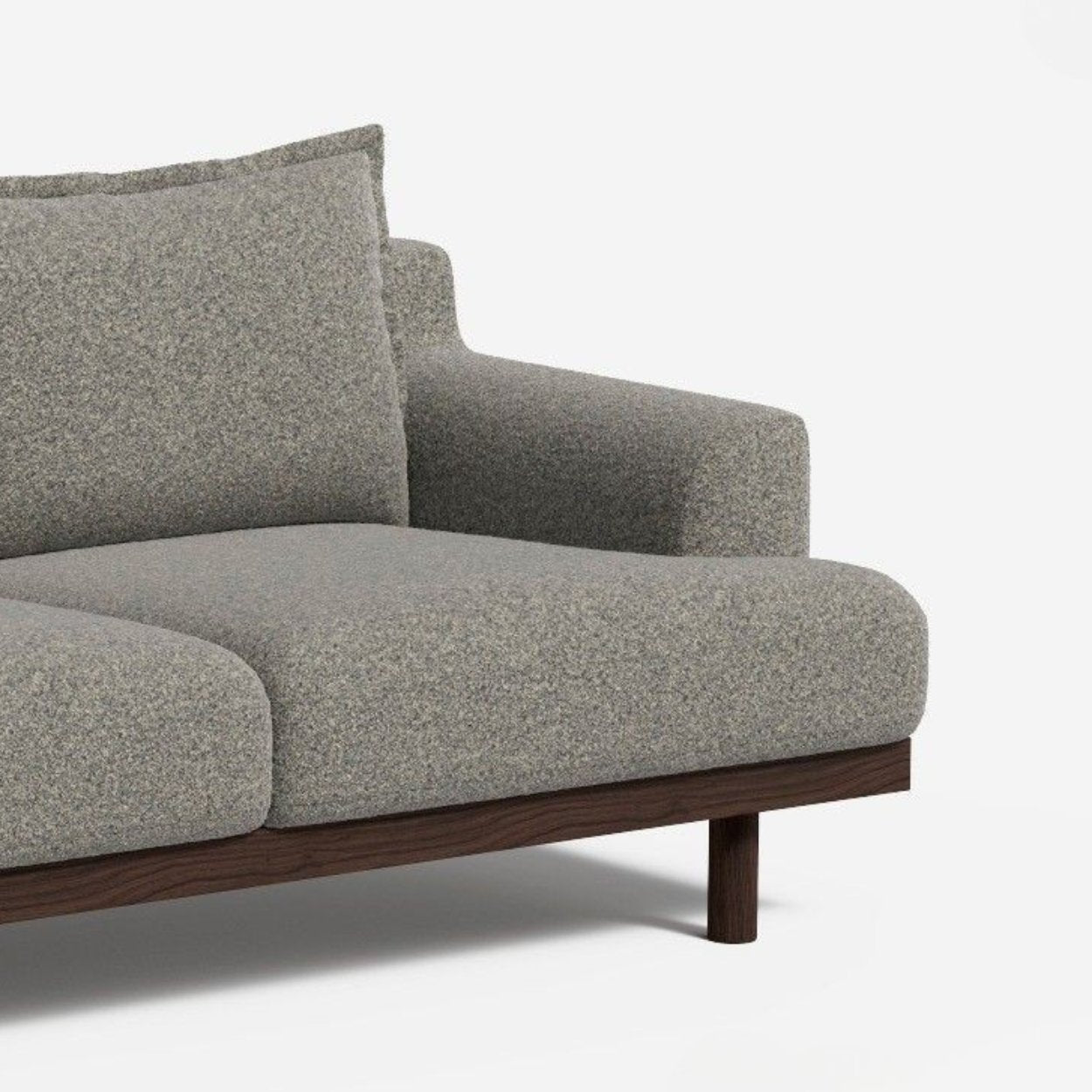 Lumi 2-Seater Boucle Fabric Sofa – Minimalist Grey Design