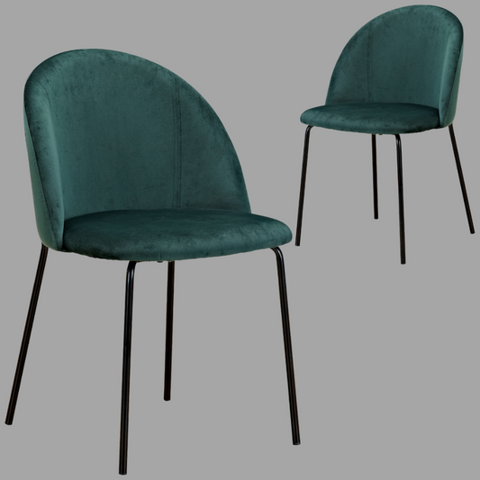 Urban Den Ski-Leg Dining Table & Velvet Dining Chair Set