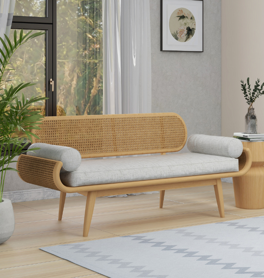 Vintage Urban 2 Seater Cane Bench