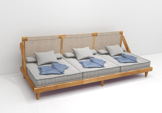 Urban Den Boho Paradise Full 3 Seater Wooden Sofa