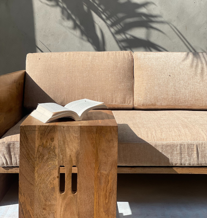 Grind Daily 2 Seater Wooden Sofa Couch With Laptop Desk