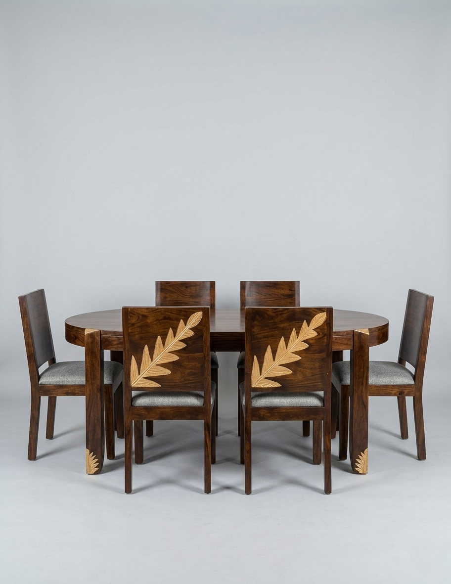 Fern Solid Wood 6 , 4 Seater Dining chair Set