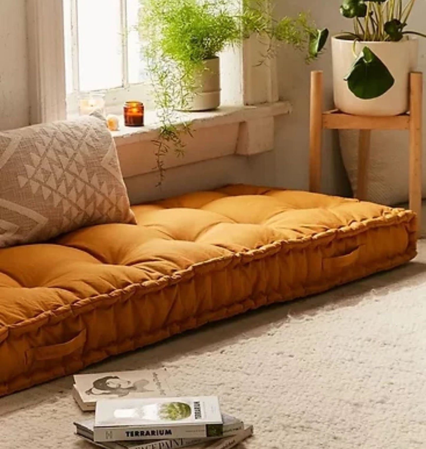 Solid Wood Day Bed Bench | Cushion Bench