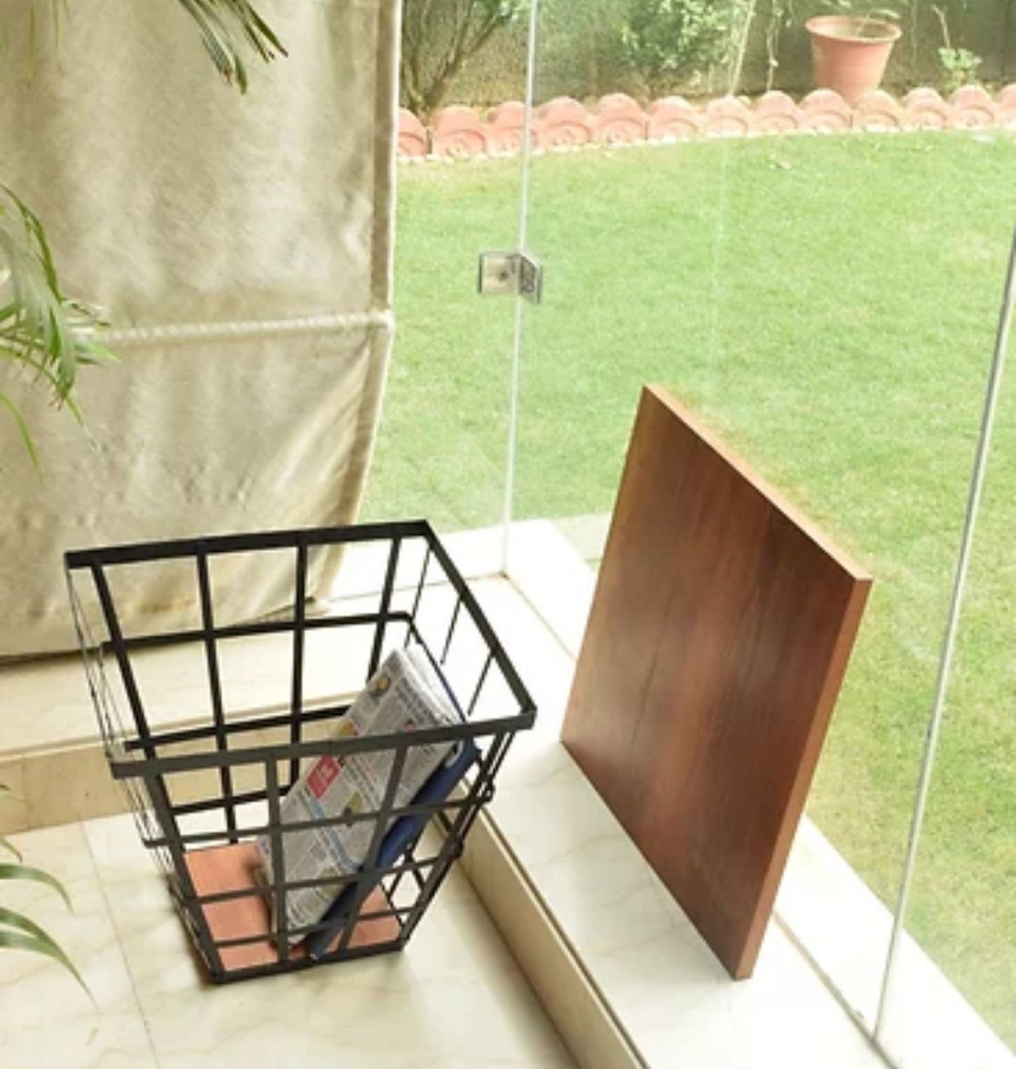 Solid Wood Basket Coffee Table In Square Shape