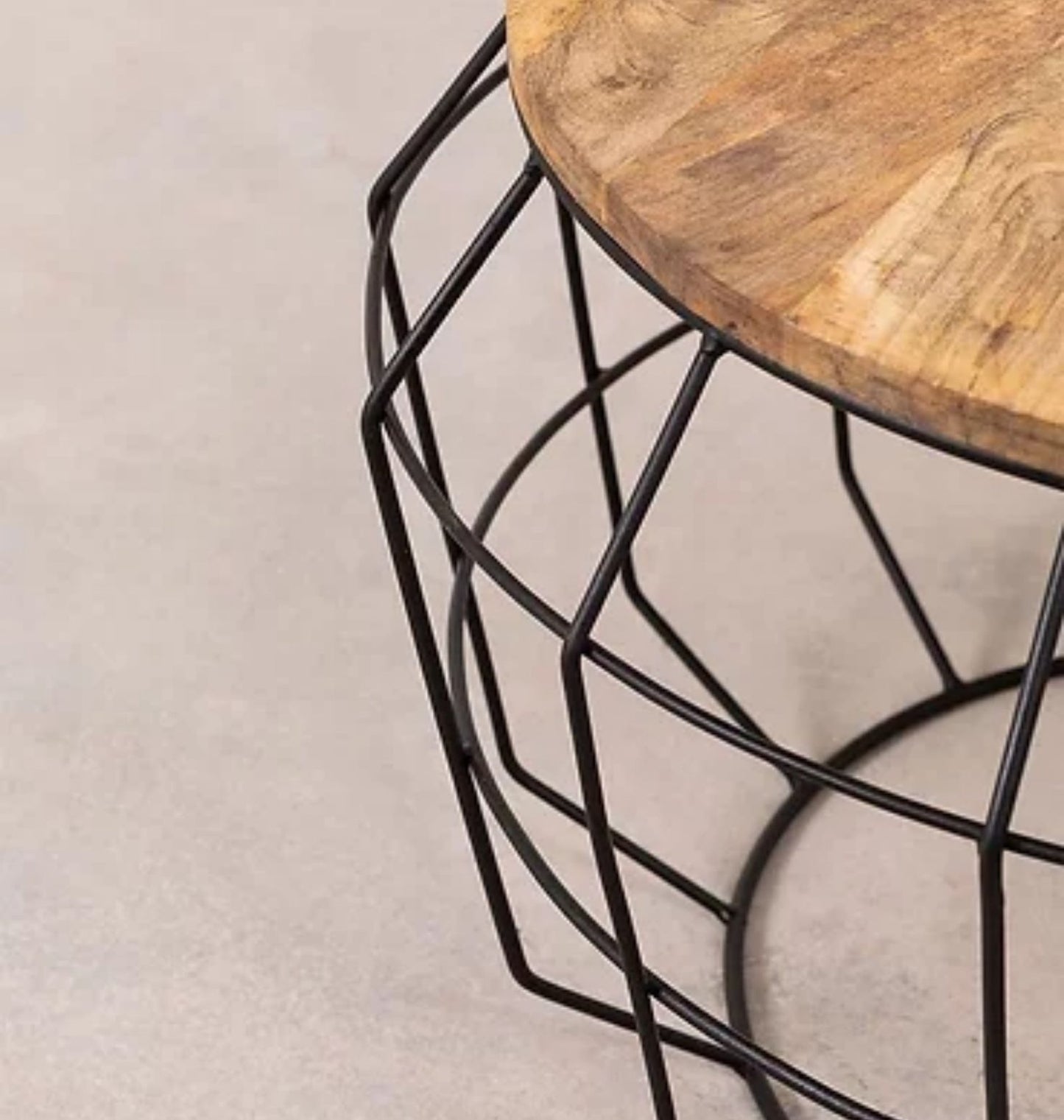 Edgy Solid Wood Coffee Table In Round Shape | Wood Center Table