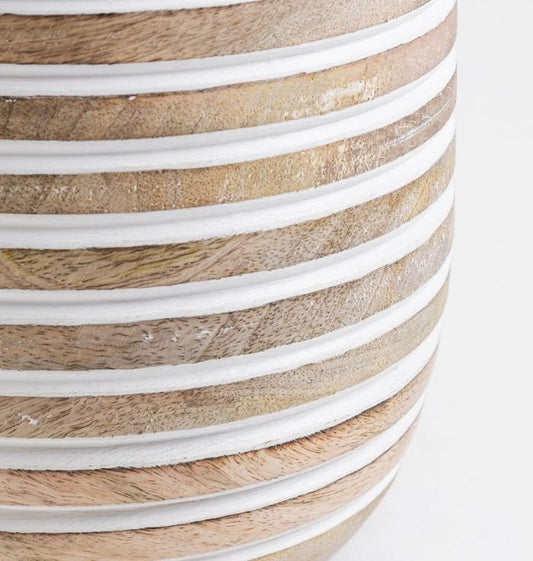 Sleek and Stylish Solid Mango Wood Flower Vase for Chic Home Decor