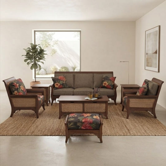Cane Retro Urban Living Room Sofa Set