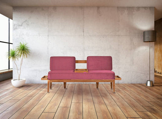 Velvet Fern 2 Seater Couch Sofa In Solid Wood