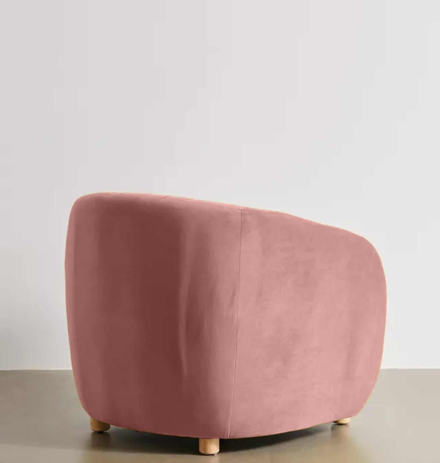 Gillian Arm Chair Sofa In Solid Velvet Fabric | Barrel Chair