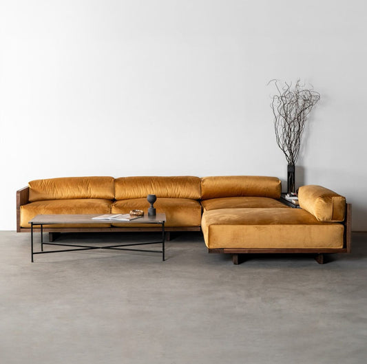Contemporary Gen mustard L shape sofa