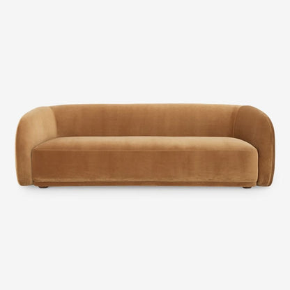 3-Seater Velvet Sofa – Camel Colour, Contemporary Style