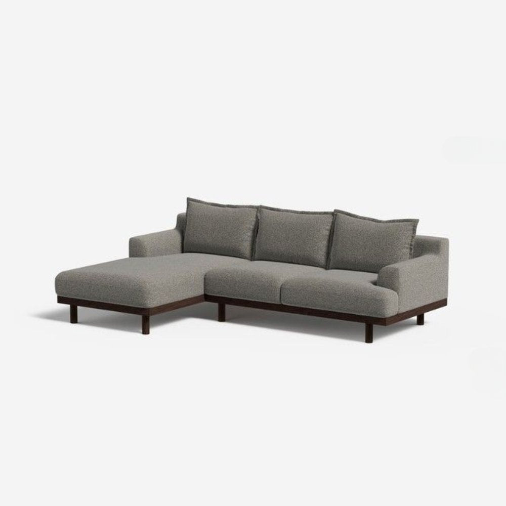 Lumi 5 -Seater Boucle Fabric Sofa – Minimalist Grey Design