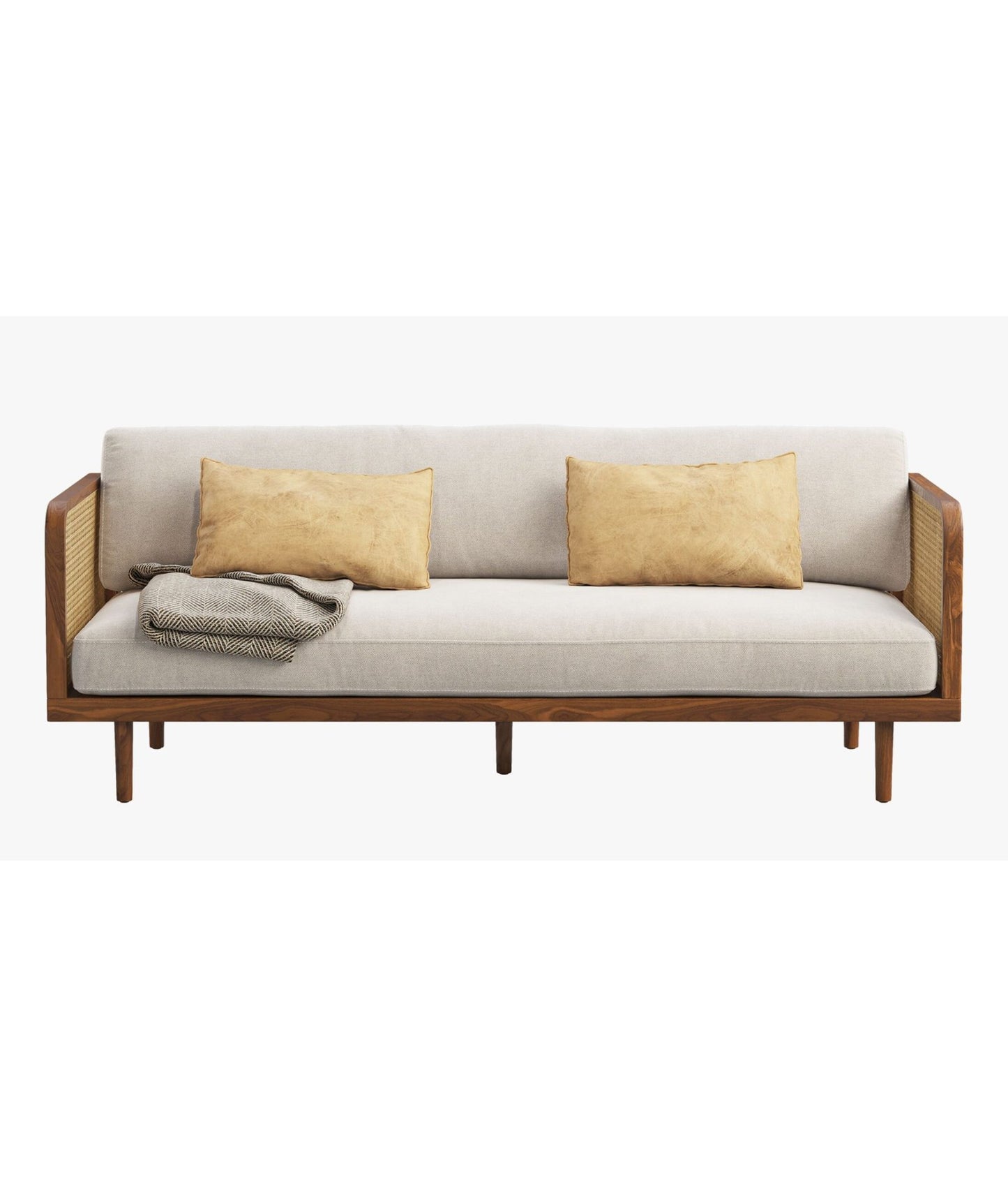 Urban Living Rattan Sofa In Solid wood | Wooden Sofa