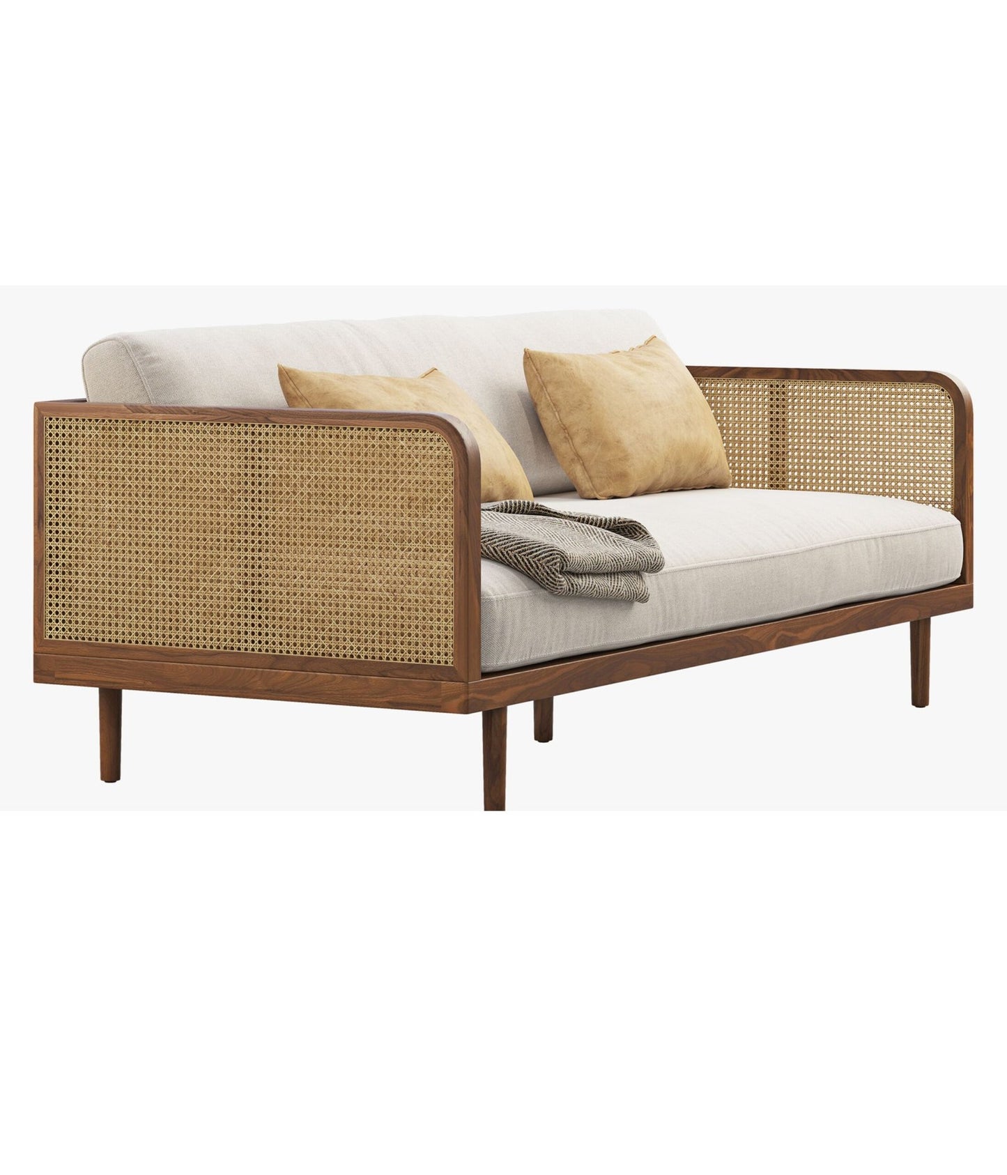Urban Living Rattan Sofa In Solid wood | Wooden Sofa