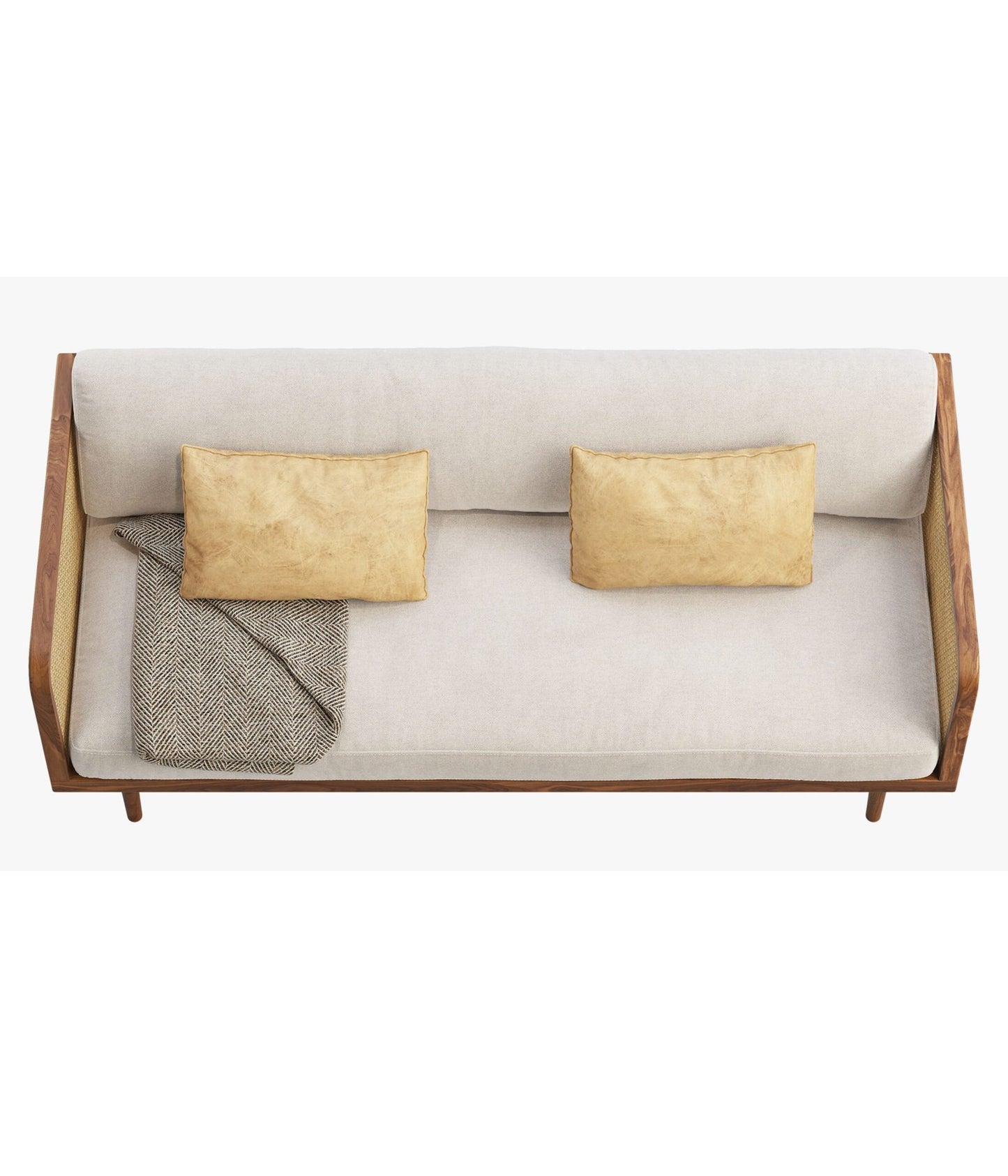 Urban Living Rattan Sofa In Solid wood | Wooden Sofa