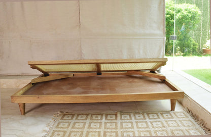 Urban Escape - Rattan Seating Furniture Floor Sofa In Velvet Long Seat