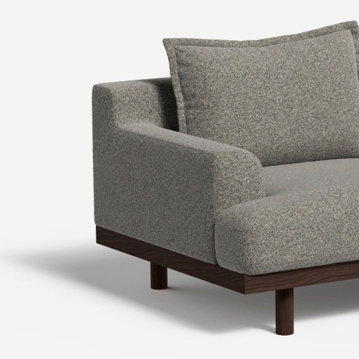 Lumi 2-Seater Boucle Fabric Sofa – Minimalist Grey Design