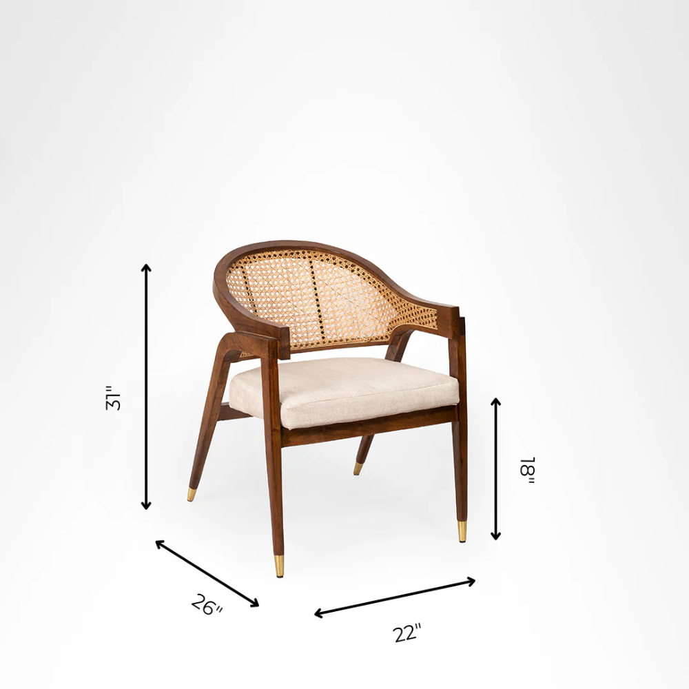 Brune cane urban den Solid wood Chair