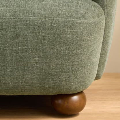 Ellio 2 Seater Sofa in Green Soft Textured Weave