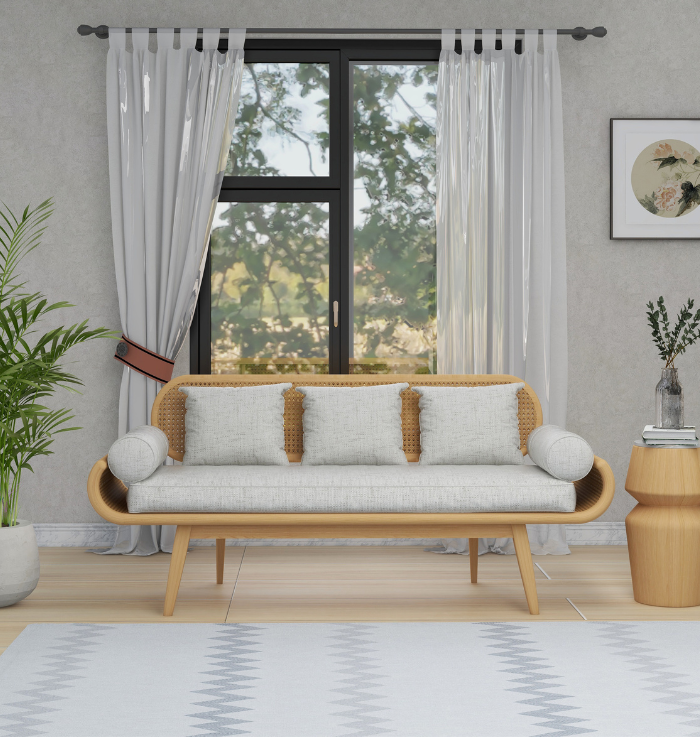 Vintage Urban 2 Seater Cane Bench - Urban den.in