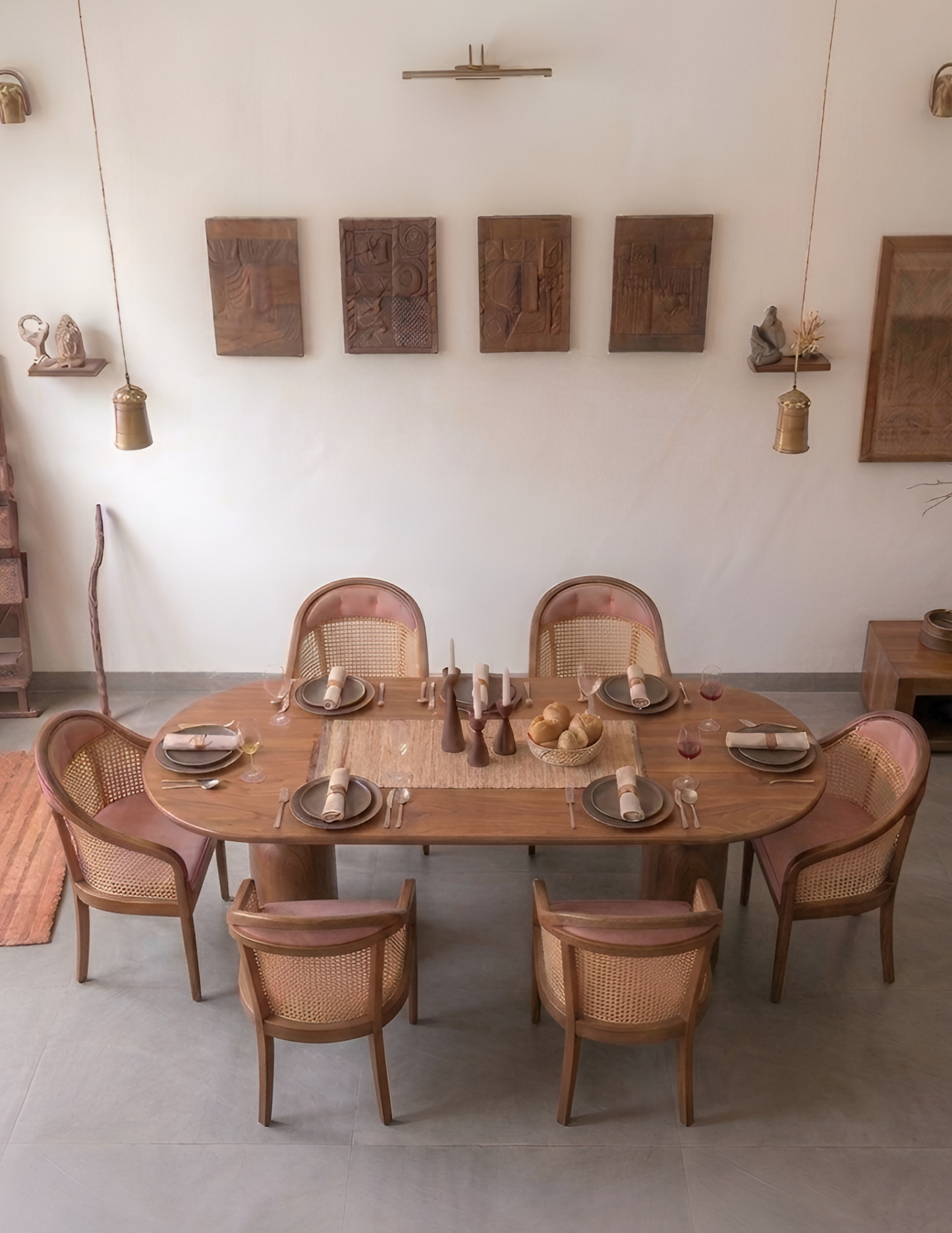 Magnus Oval Rattan 6 , 4 -Seater Dining chair set