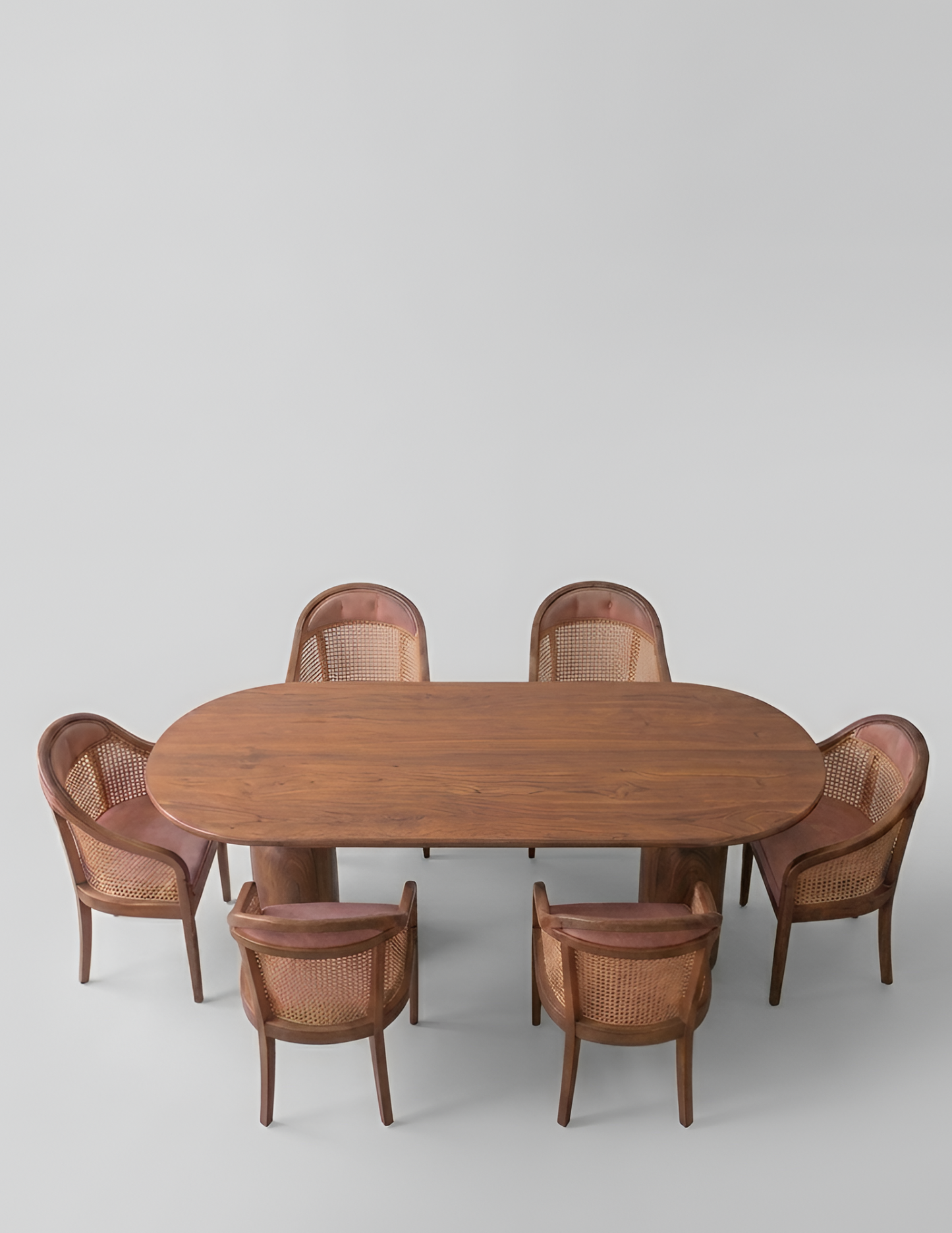 Magnus Oval Rattan 6 , 4 -Seater Dining chair set