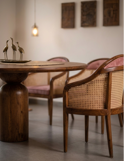 Magnus Oval Rattan 6 , 4 -Seater Dining chair set