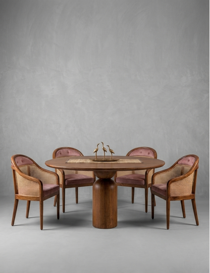 Magnus Oval Rattan 6 , 4 -Seater Dining chair set