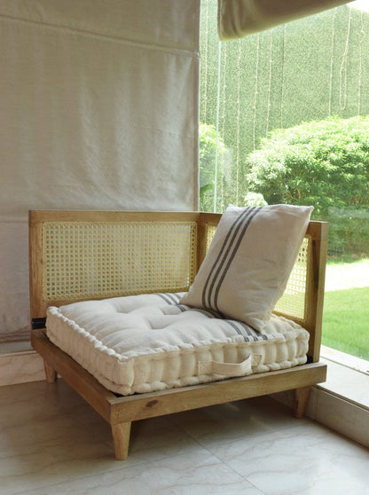 Urban Escape Rattan Floor Sofa  In Solid Wood