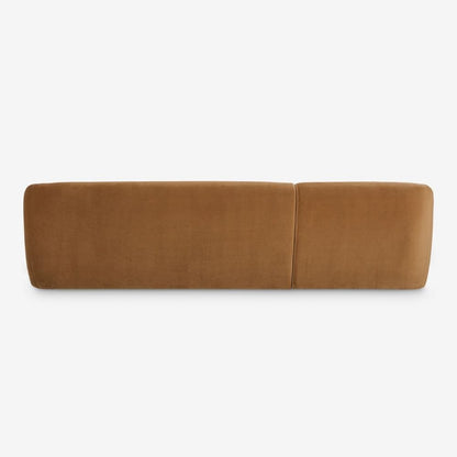 Sectional Sofa – Camel Velvet Fabric, Contemporary Style