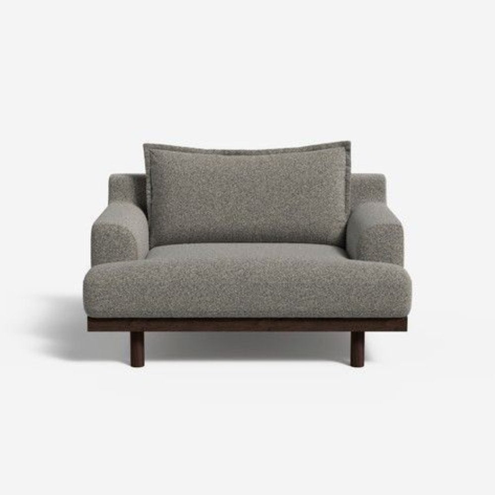 Lumi 1-Seater Boucle Fabric Sofa – Minimalist Grey Design