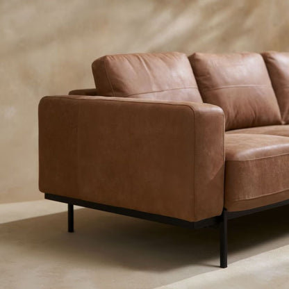 3-Seater Sofa – Premium Tan Leather