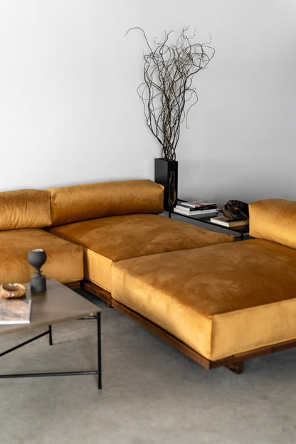 Contemporary Gen mustard L shape sofa