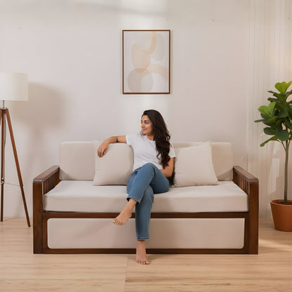 Orchid solid  Wood Sofa Cum Bed