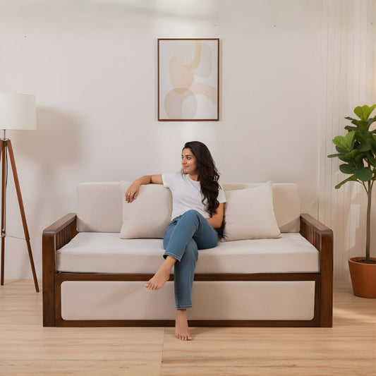 Orchid solid  Wood Sofa Cum Bed