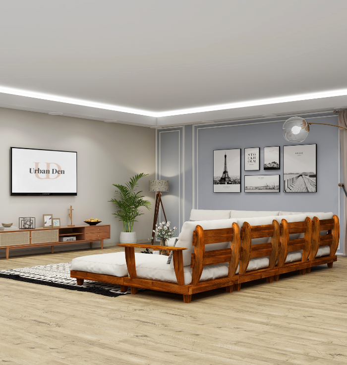 Urban Peninsula l shaped Sectional Sofa Set