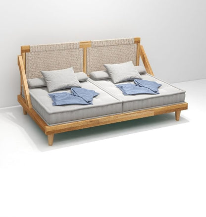 Full Bohemian 6 Seater Wooden Sofa Set ( Grey Cotton )