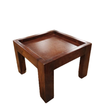 Solid Wood Low Seating Dining Table With 4 Stools