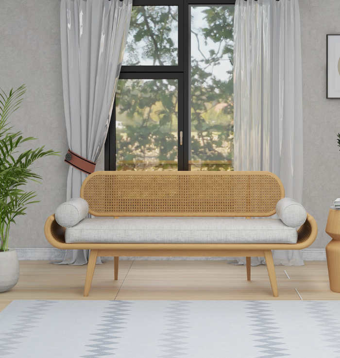 cane bench, 2 Seater Cane Bench, Avalon Cane Bench, solid wood cane bench