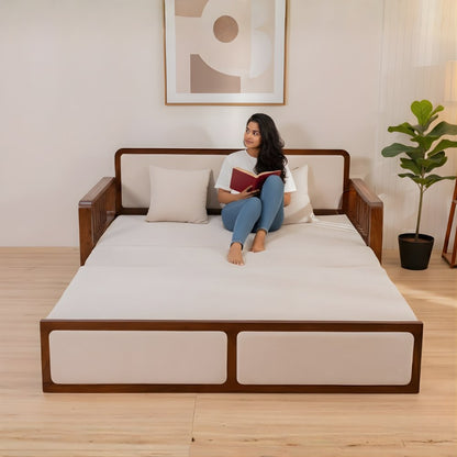 Orchid solid  Wood Sofa Cum Bed