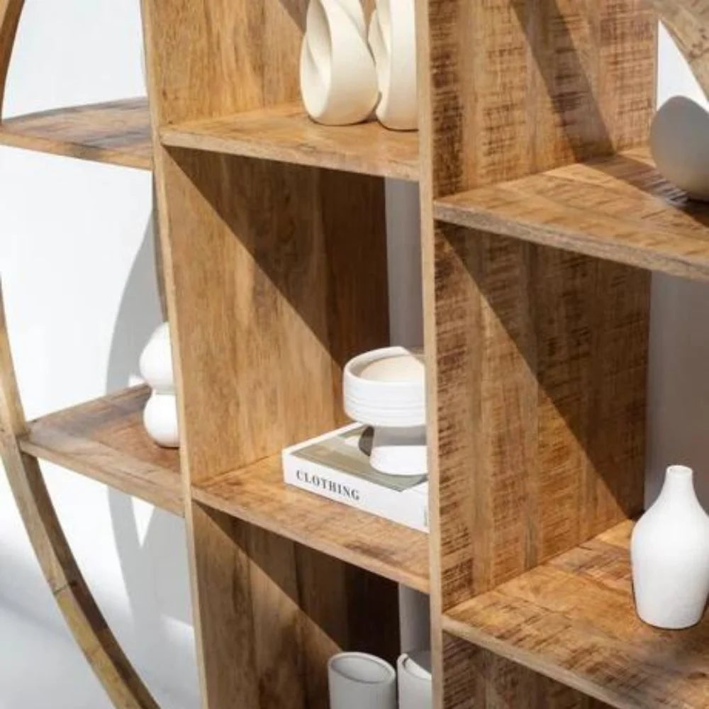 Circular Wooden Bookshelf by Urban Den