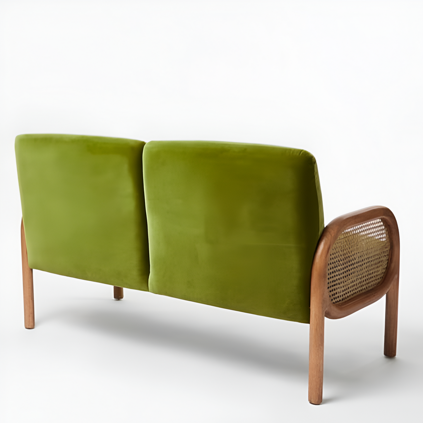 Urban Living Rattan Velvet Sofa