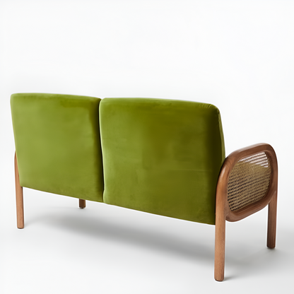 Urban Living Rattan Velvet Sofa