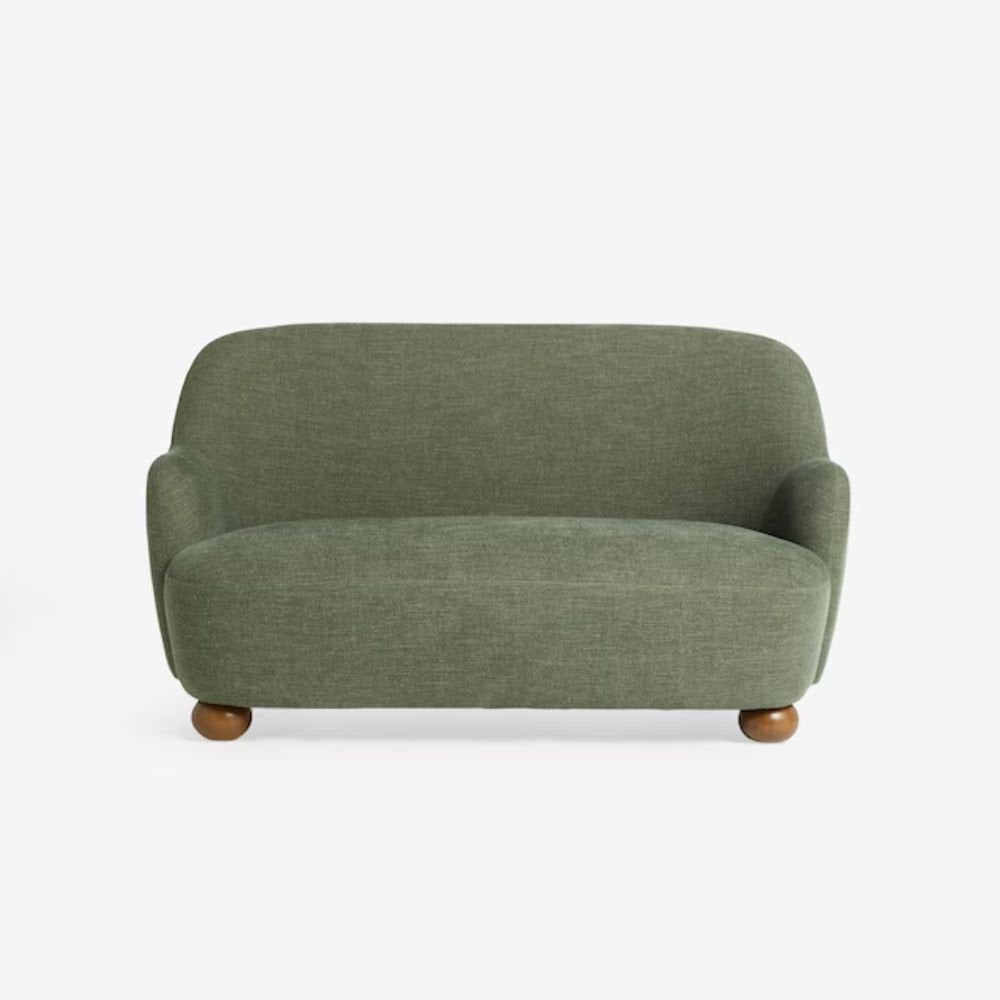 Ellio 2 Seater Sofa in Green Soft Textured Weave