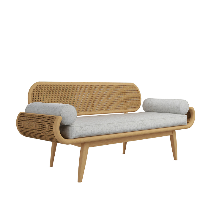 Vintage Urban 2 Seater Cane Bench