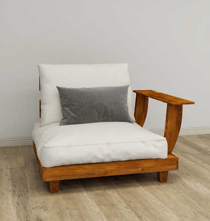 Urban Peninsula Wooden Sofa With Handrest
