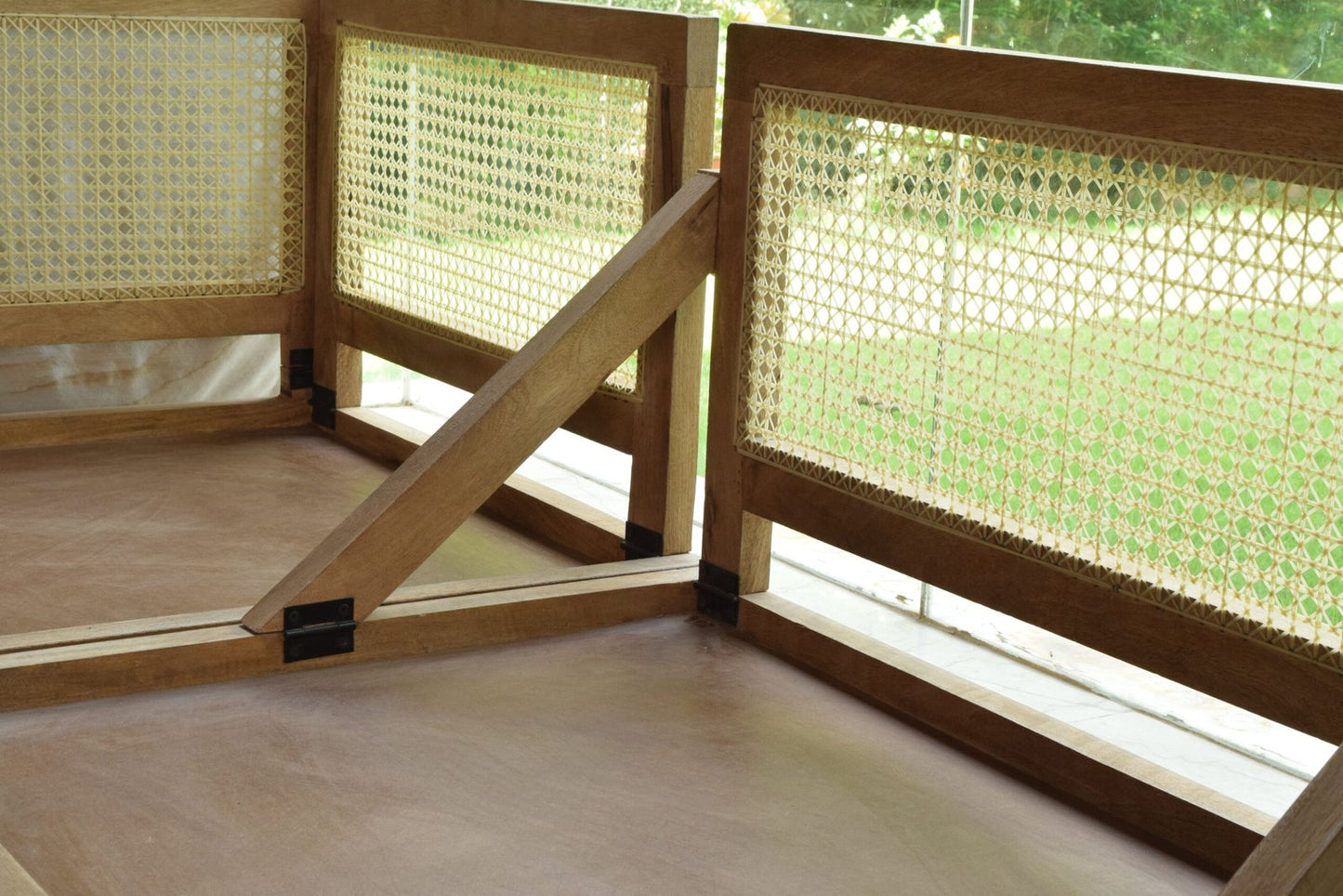 Urban Escape - Rattan Full Floor Seating Sofa In Solid Wood