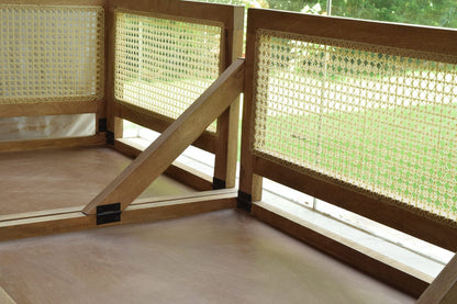 Urban Escape - Rattan Full Floor Seating Sofa In Solid Wood